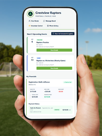 The Playbook Logix mobile app on a phone